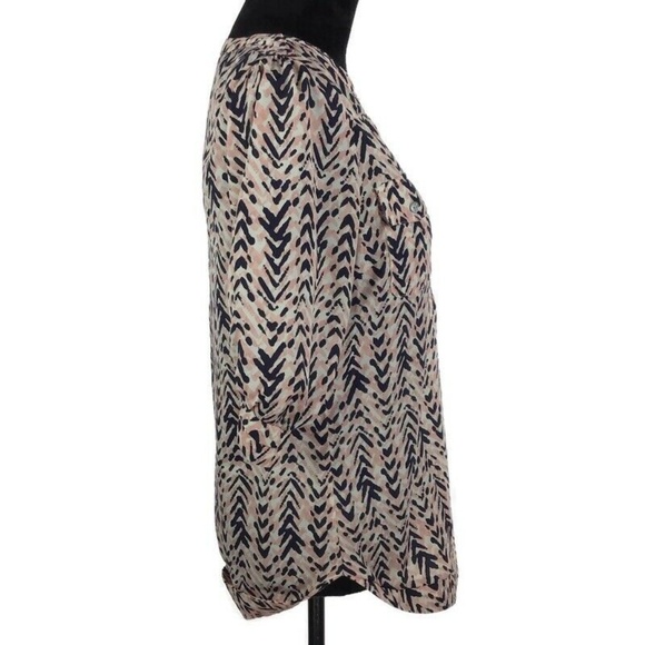 41 Hawthorn Pink Blue White Split Neck Blouse - Picture 5 of 8